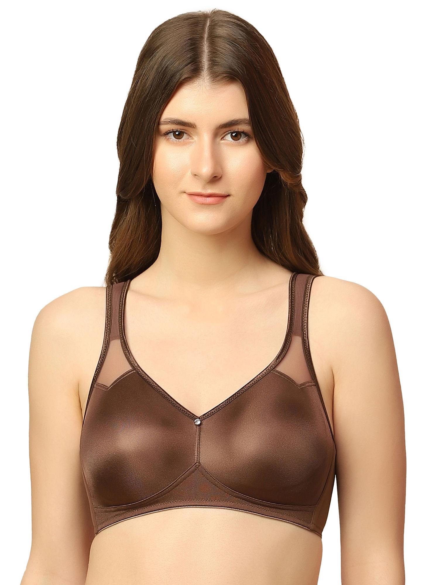 minimizer 121 non-padded non-wired full coverage bra - brown