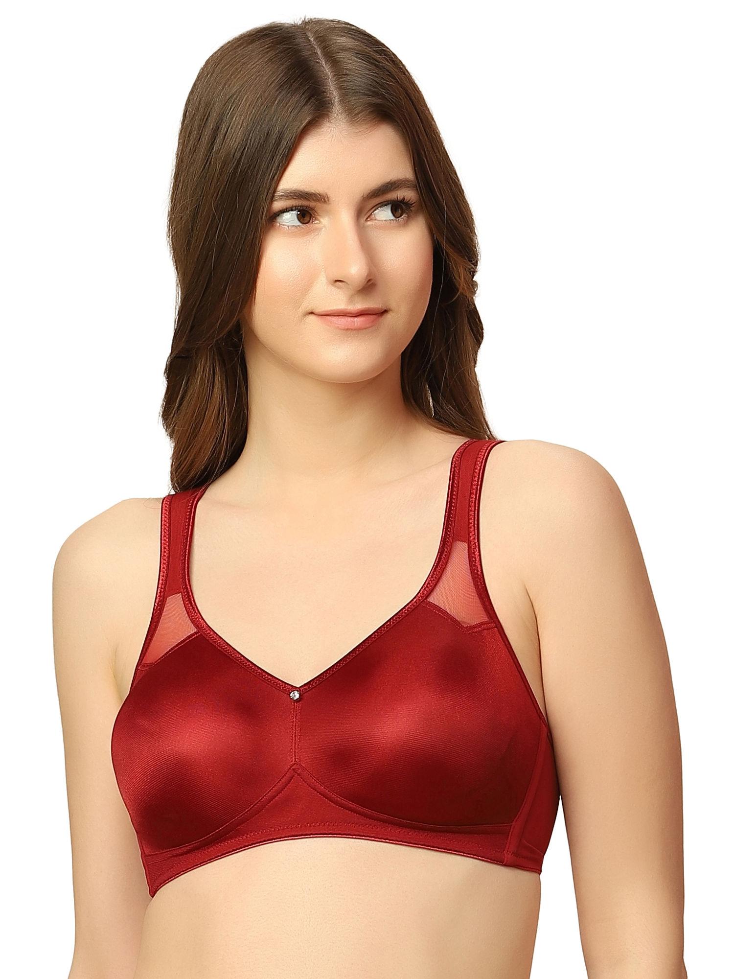 minimizer 121 non-padded non-wired full coverage bra - maroon