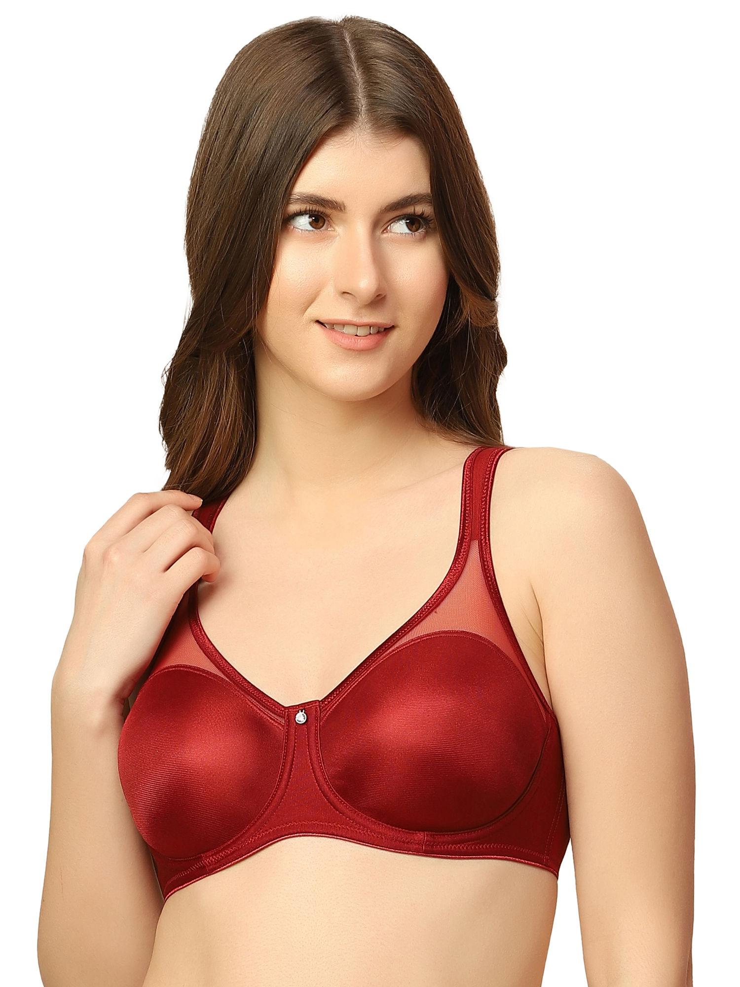 minimizer 121 non-padded wired full coverage bra - maroon