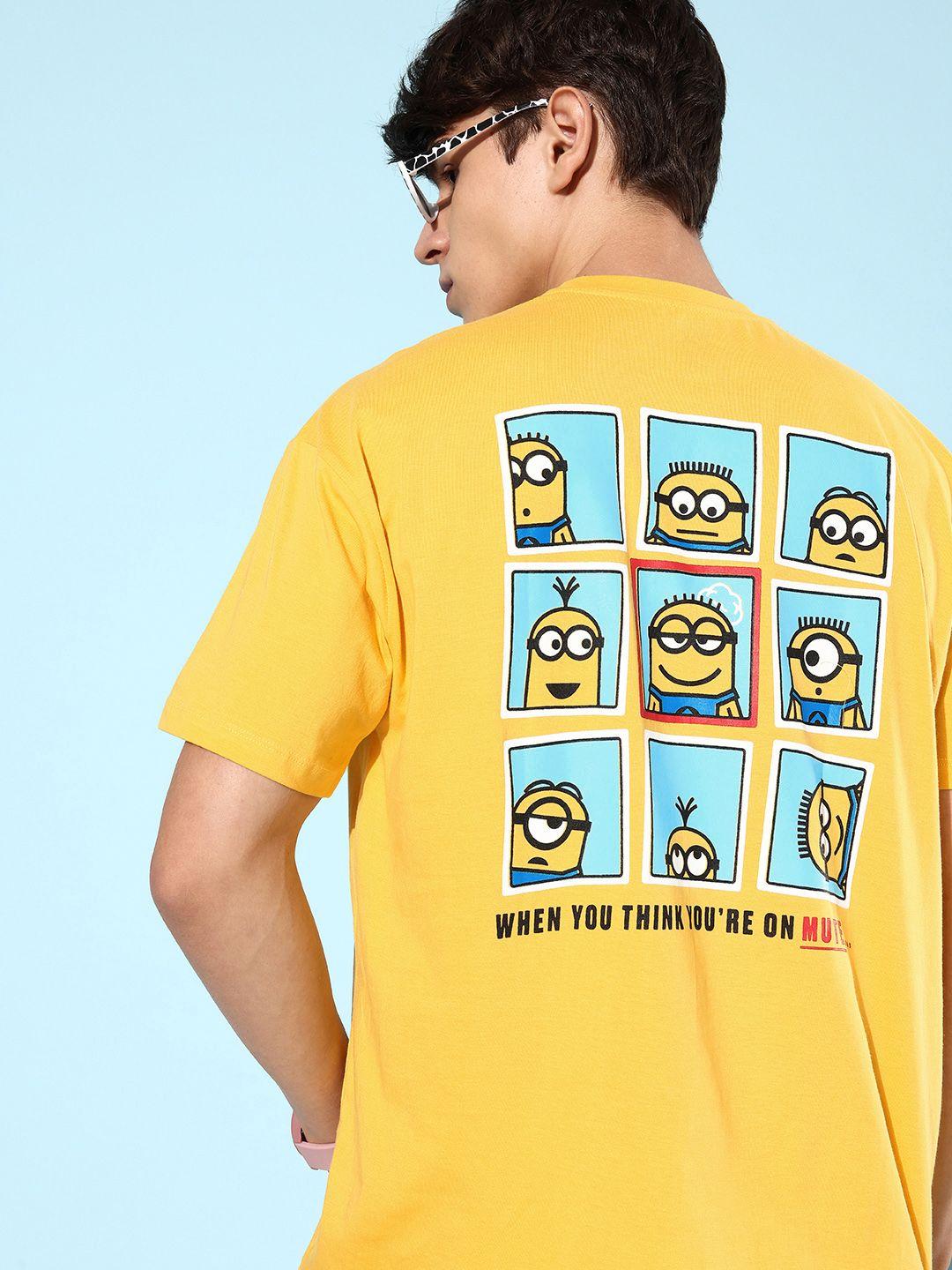 minions by kook n keech minions printed pure cotton oversize t-shirt