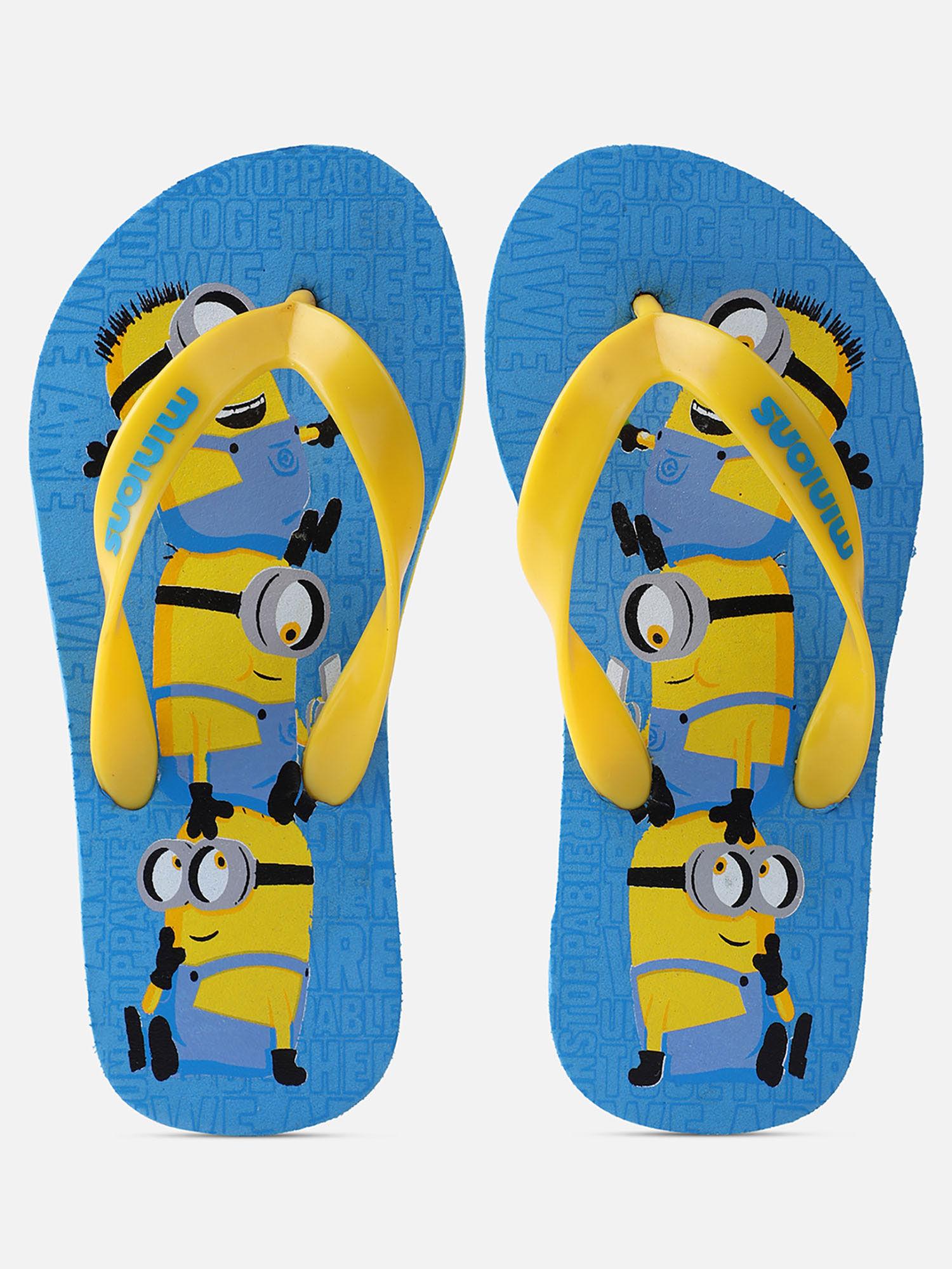 minions featured sky blue flipflops for kids boys