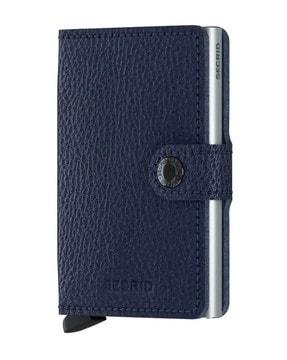 miniwallet upgraded veg navy with silver cardprotector