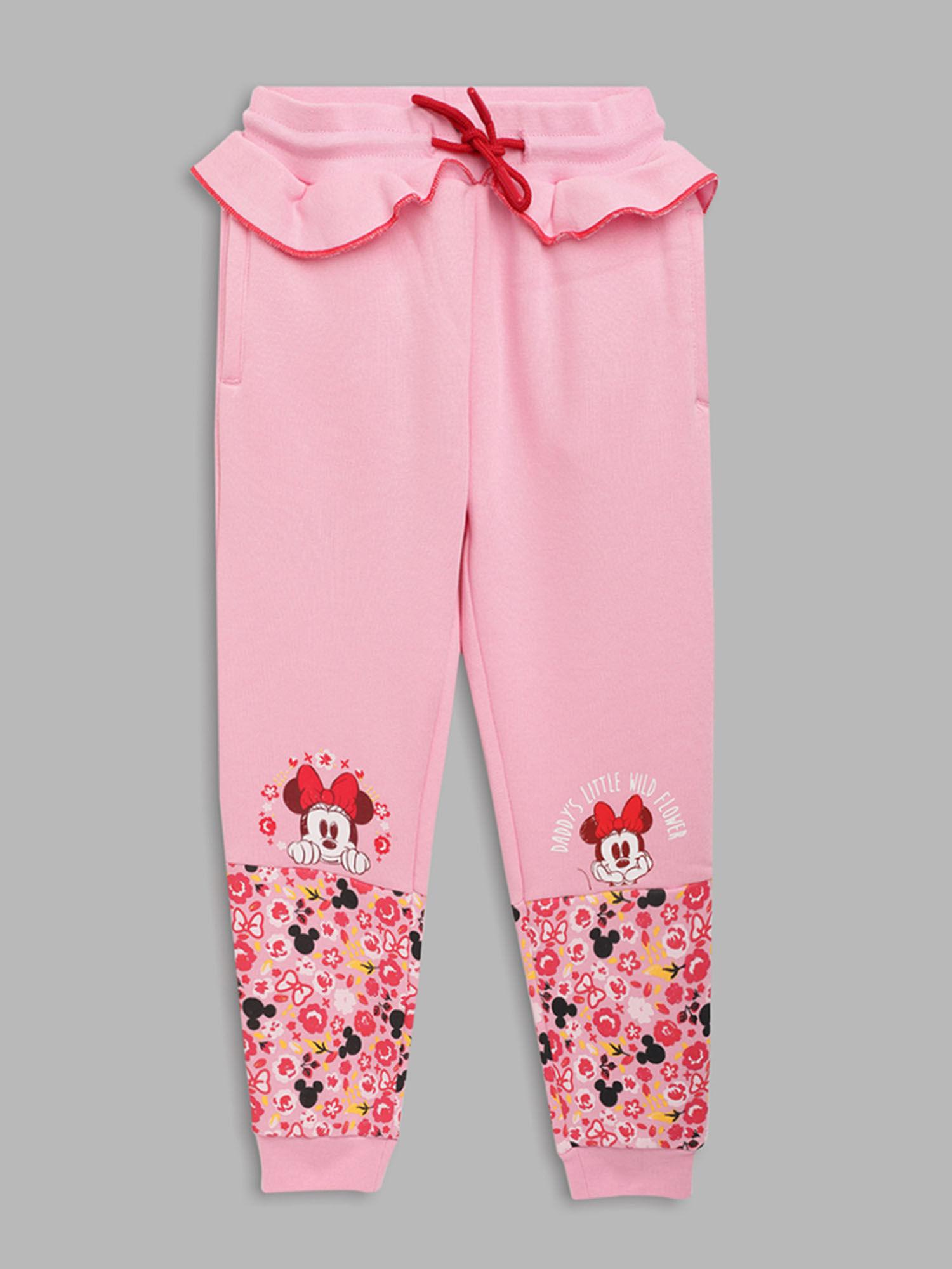 minnie mouse girls pink joggers