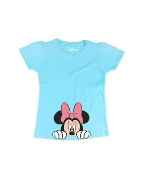 minnie mouse print round-neck t-shirt