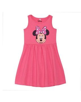 minnie mouse print cotton a-line dress