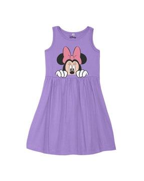 minnie mouse print cotton a-line dress