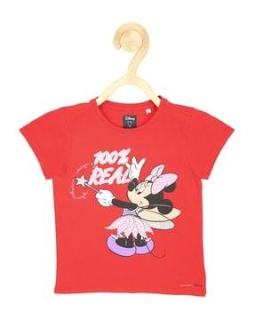 minnie mouse print crew-neck t-shirt