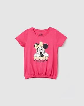minnie mouse print crew-neck t-shirt