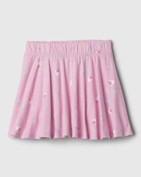 minnie mouse print flared skirt