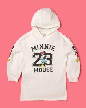 minnie mouse print hooded t-shirt dress