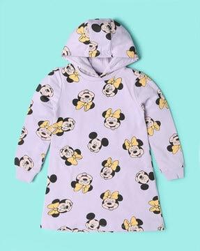 minnie mouse print hooded t-shirt dress