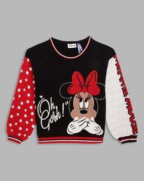 minnie mouse print pullover