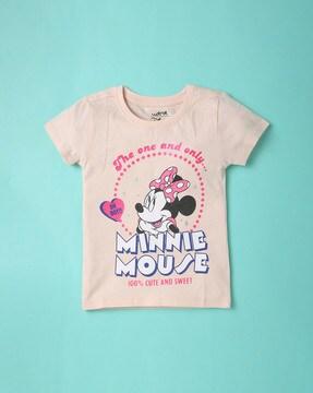 minnie mouse print round-neck t-shirt