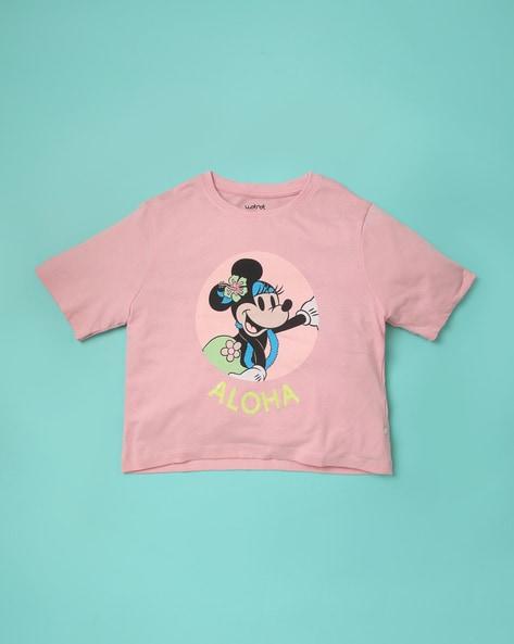 minnie mouse print round-neck t-shirt