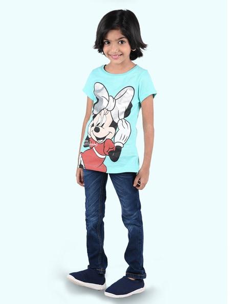 minnie mouse print round-neck t-shirt