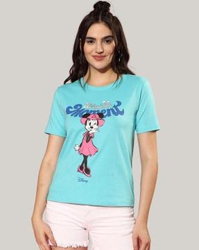 minnie-mouse print round-neck t-shirt