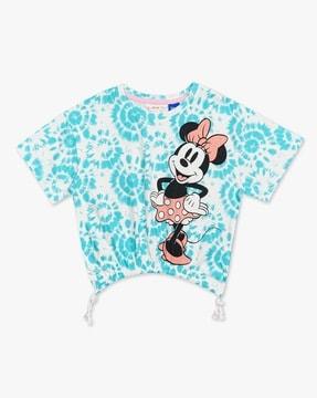 minnie mouse print round-neck top