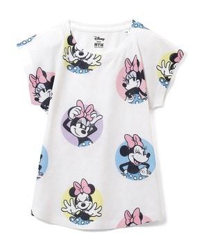 minnie mouse print round-neck top