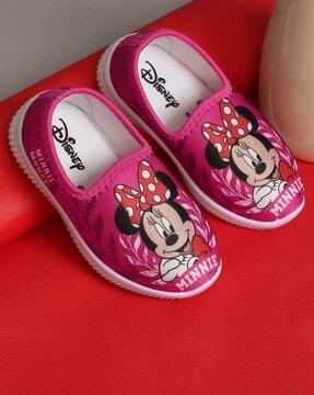 minnie mouse print slip-on shoes