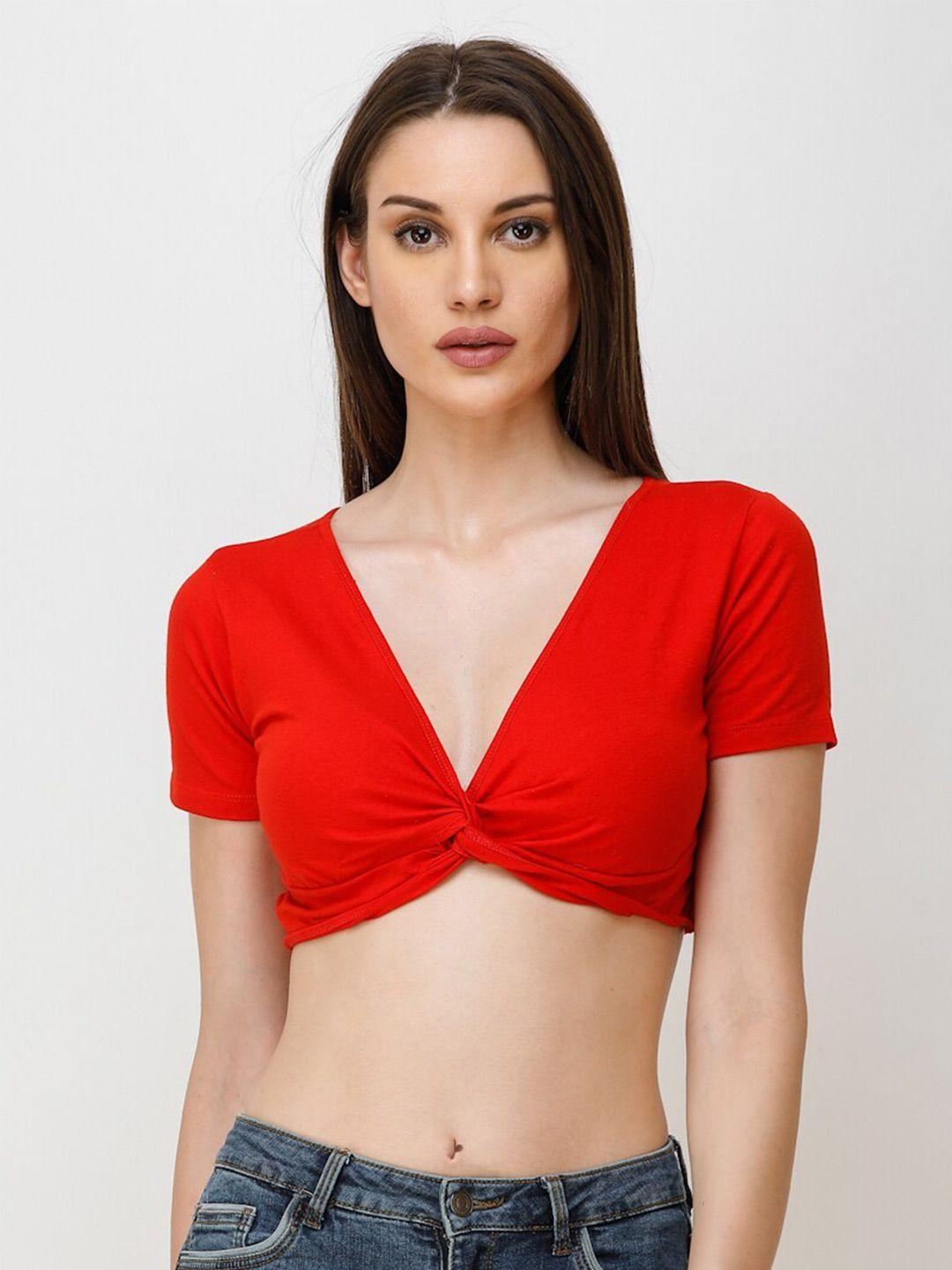 minos cotton styled back crop top