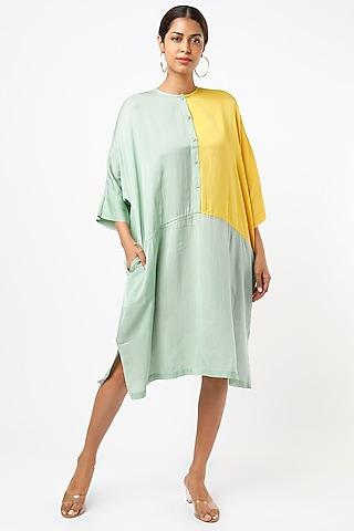 mint green patchwork tunic