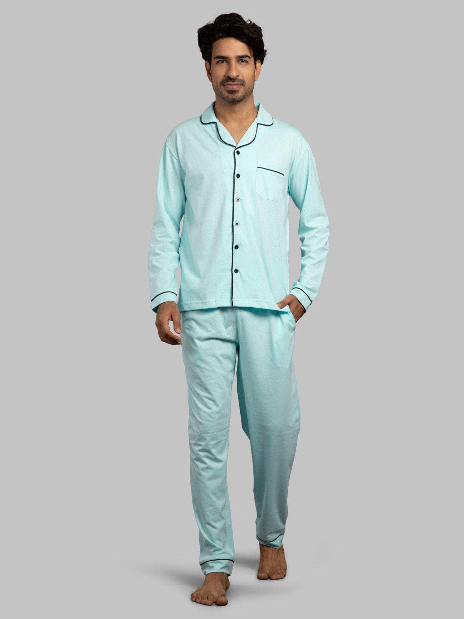mint mens pyjama (set of 2) (l)