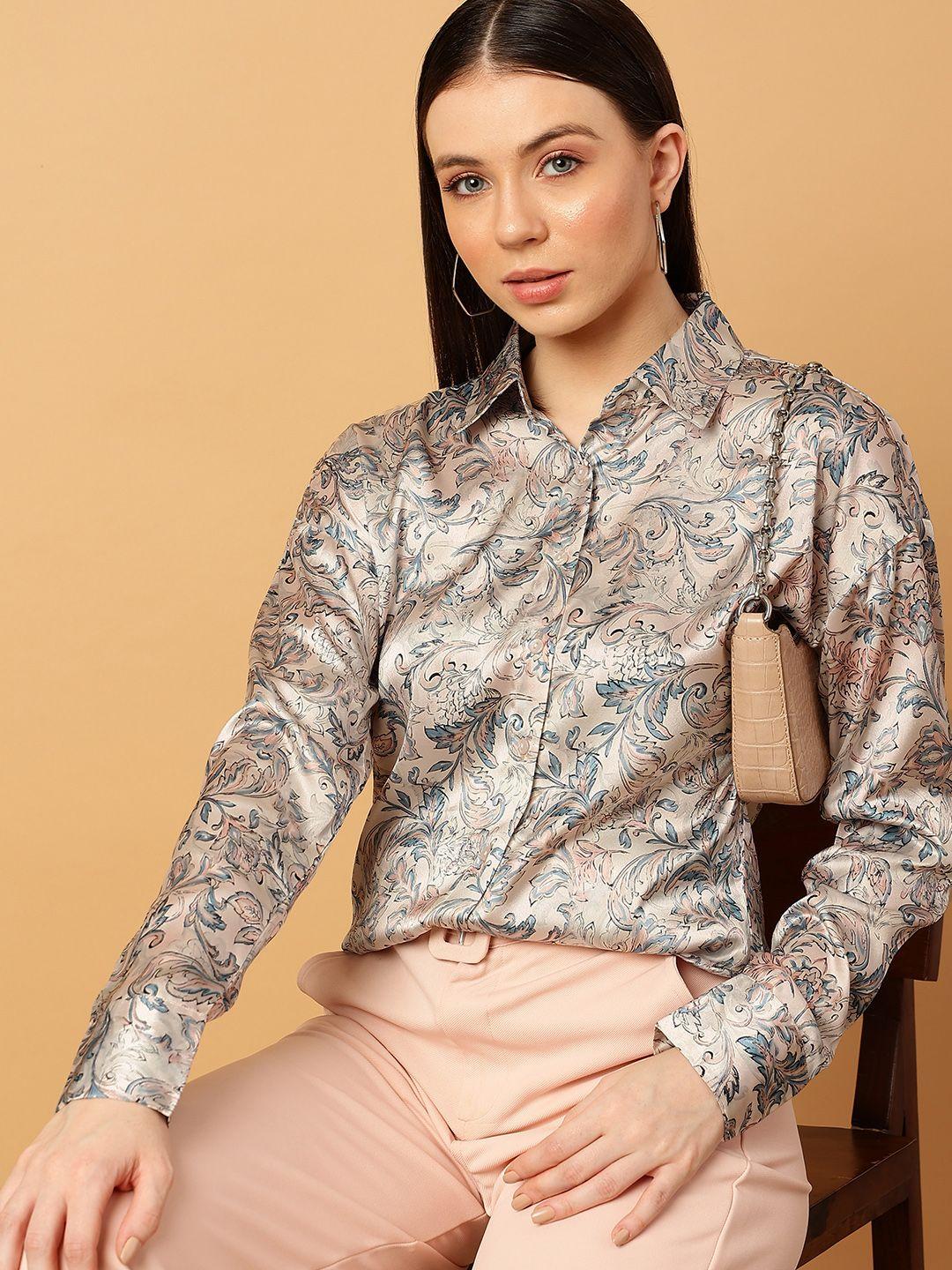 mint street comfort floral printed casual shirt