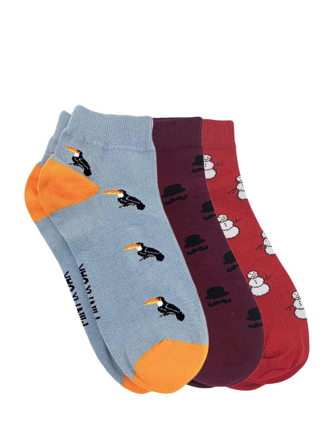 mint & oak men pack of 3 assorted ankle-length socks