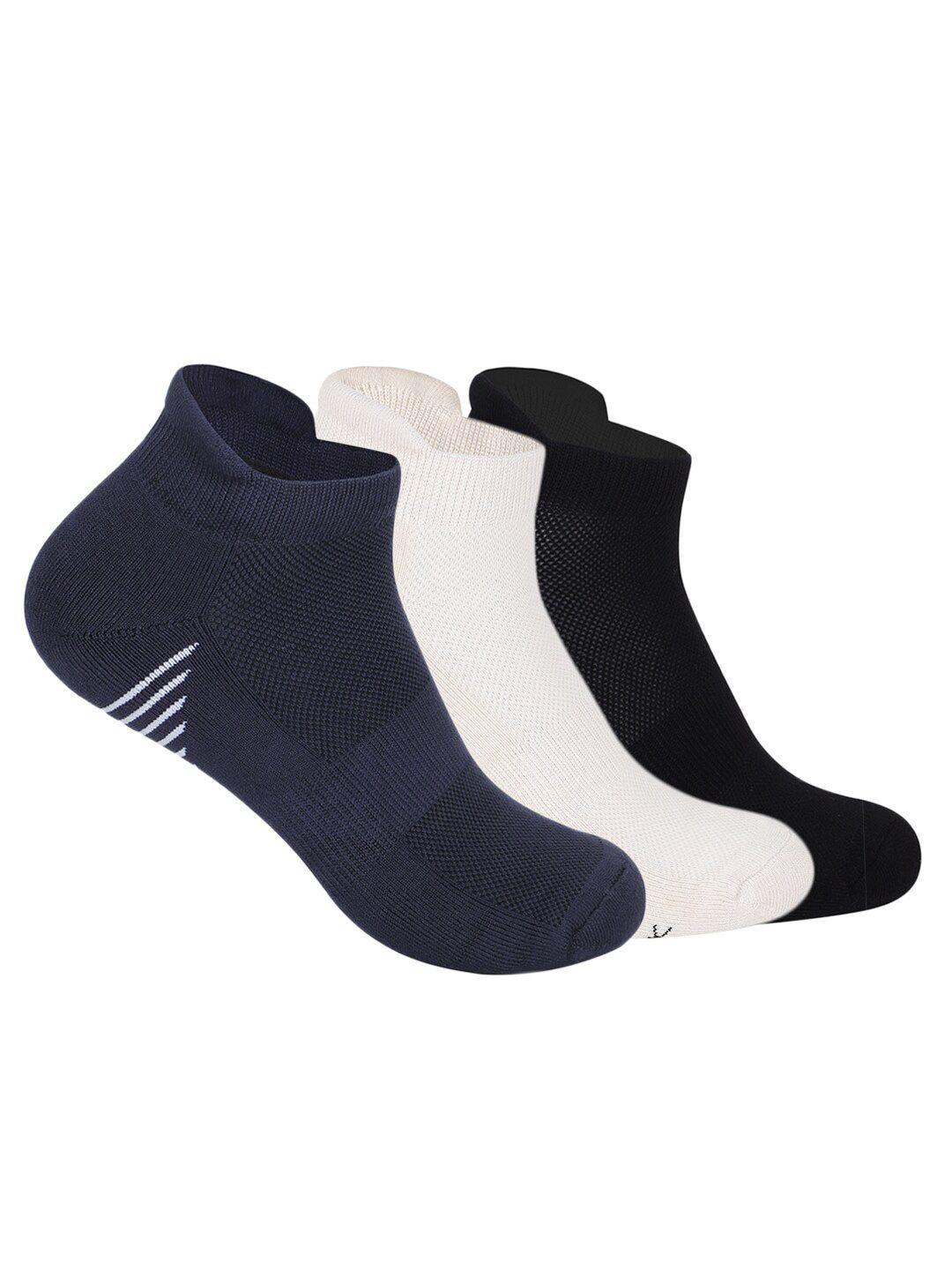 mint & oak men pack of 3 patterned moisture wicking ankle-length socks
