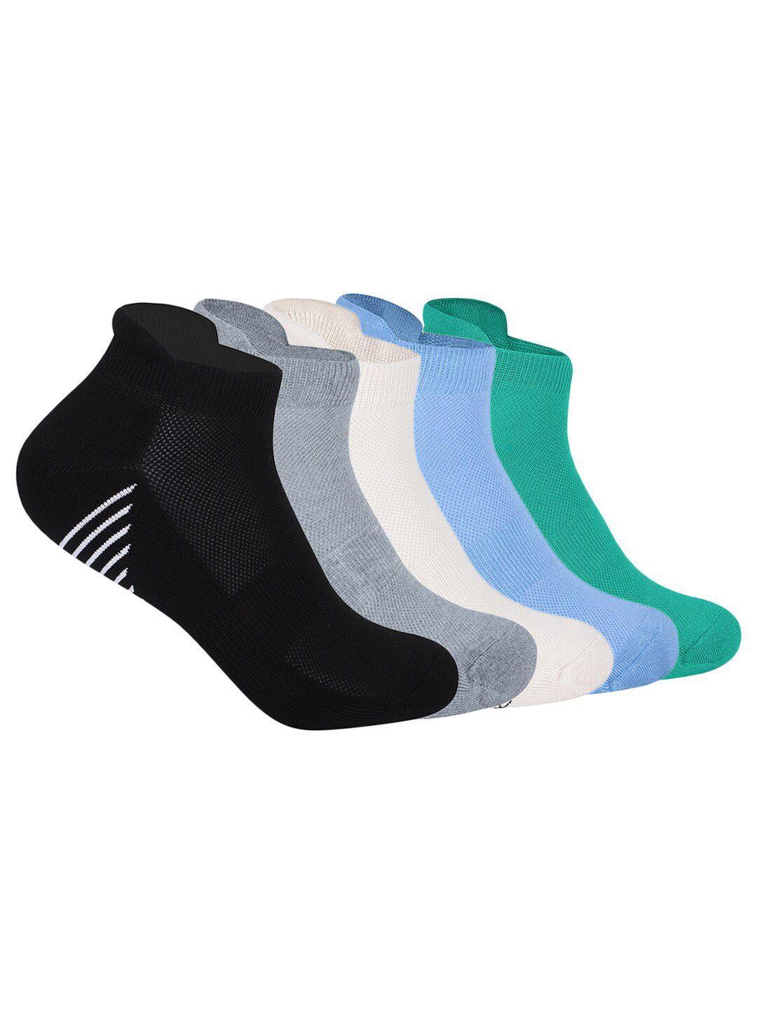 mint & oak men pack of 5 patterned moisture wicking ankle-length socks