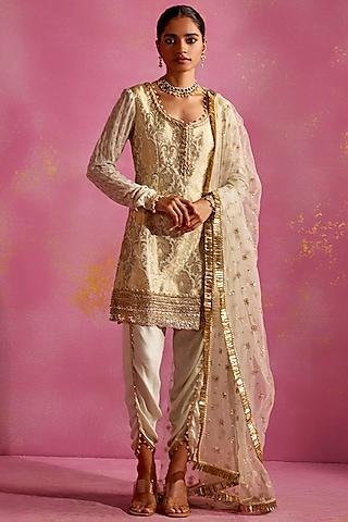 mint banarasi brocade kurta set