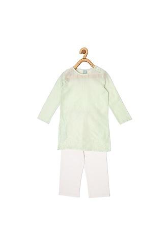 mint chanderi kurta set for boys