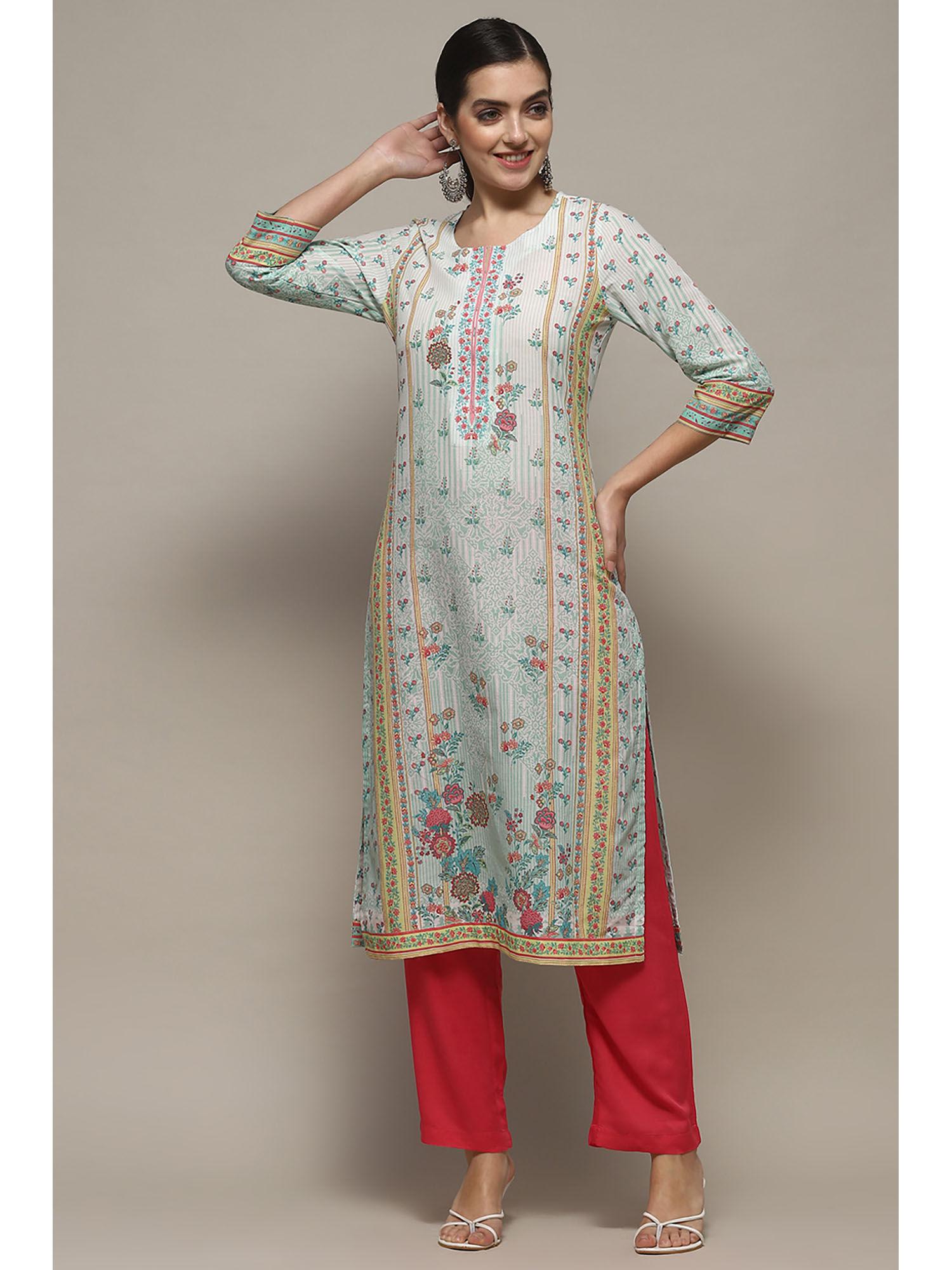 mint cotton straight kurta