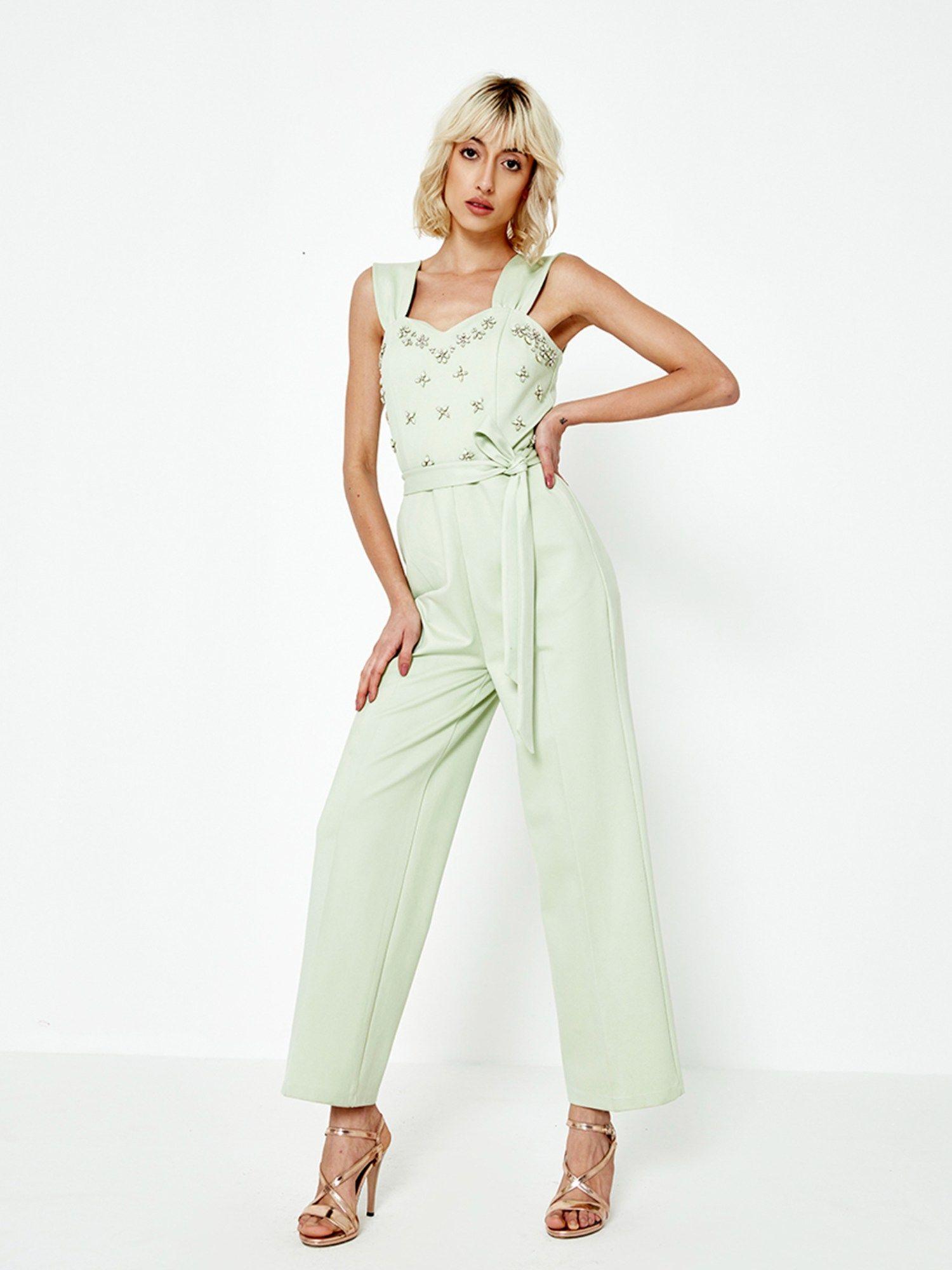 mint embellished jumpsuit