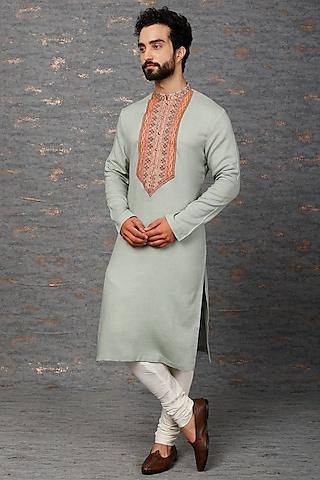 mint embellished kurta set