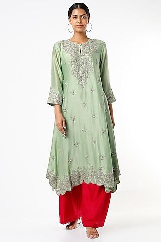 mint embroidered tunic