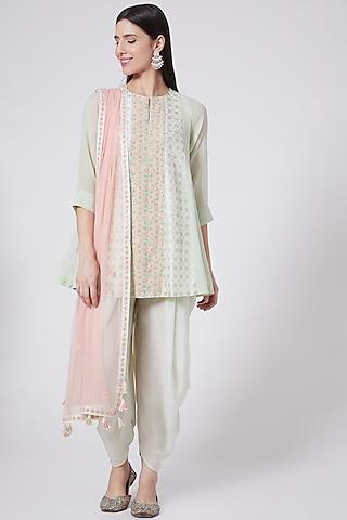 mint georgette kurta set