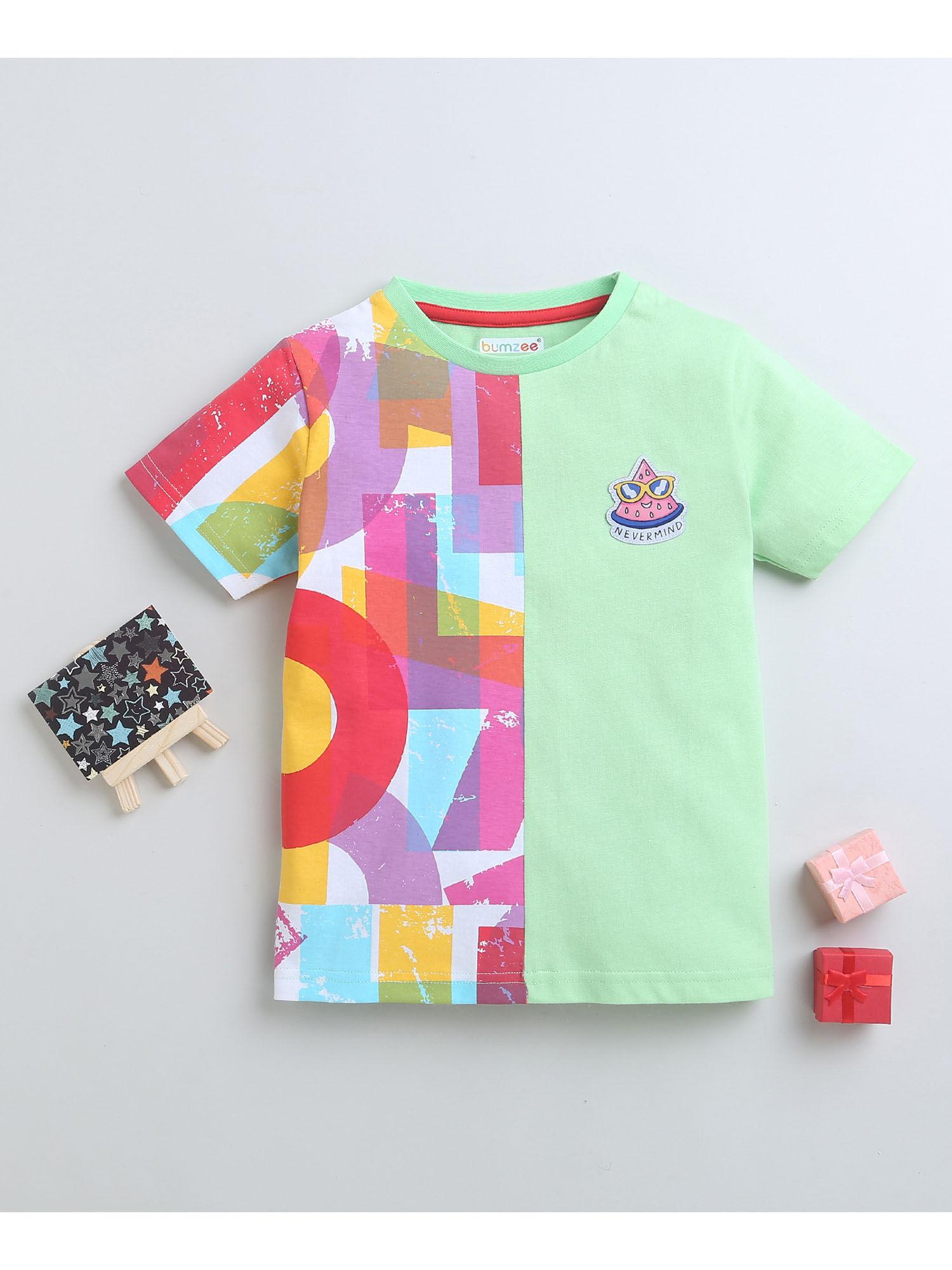 mint green boys half sleeves t-shirt