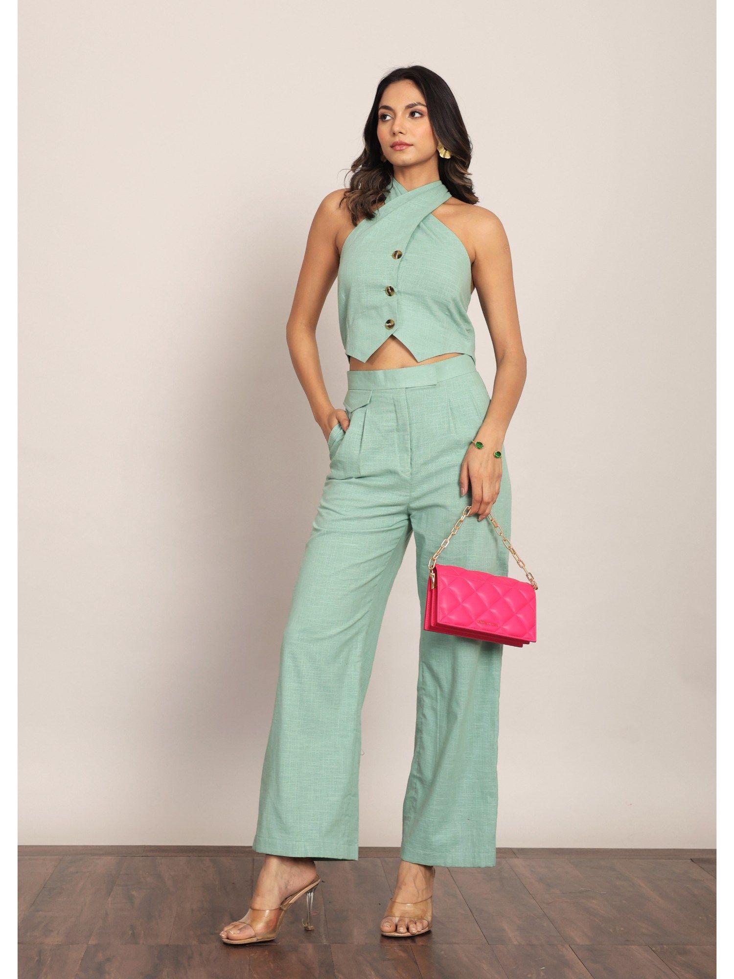 mint green bust fitted co-ord (set of 2)