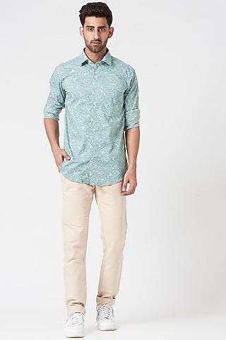 mint green cotton shirt