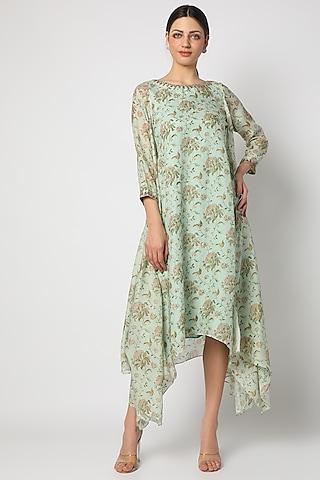 mint green embroidered tunic