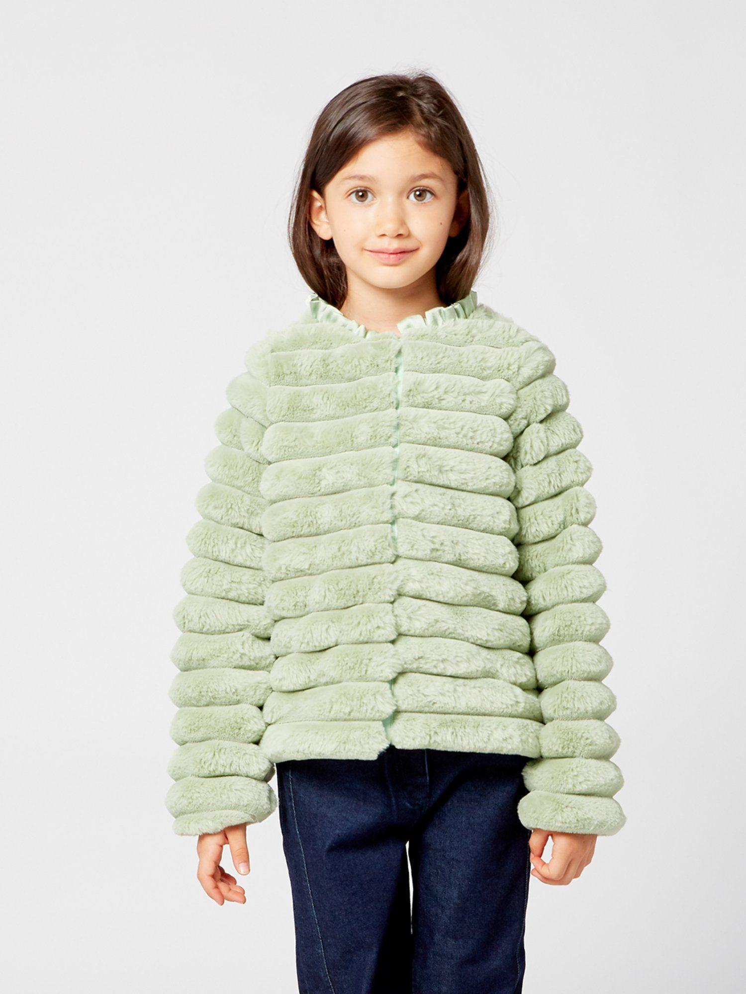 mint green fur coat