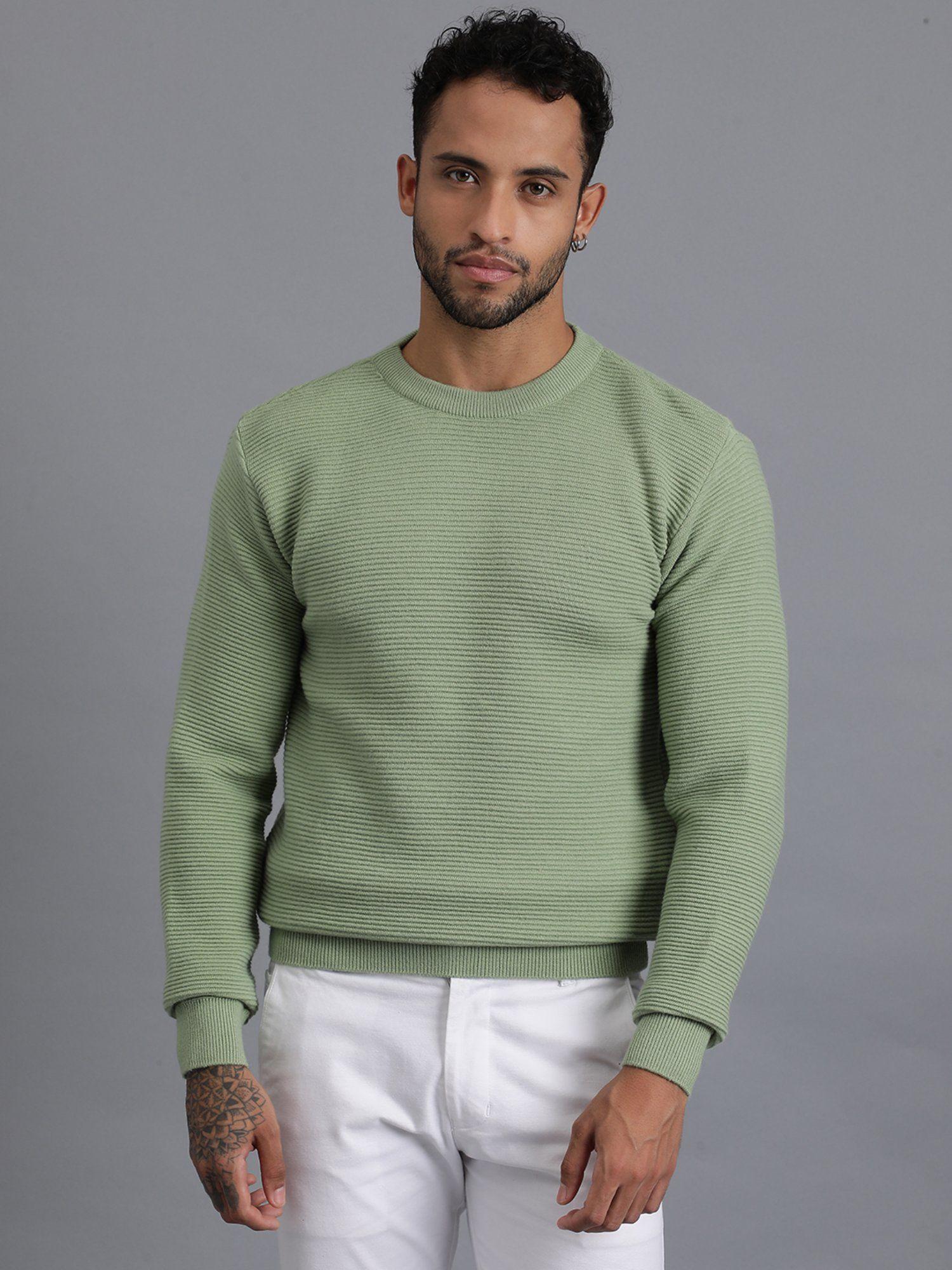 mint green luxury lateral designer knitted mens wool pullover sweater