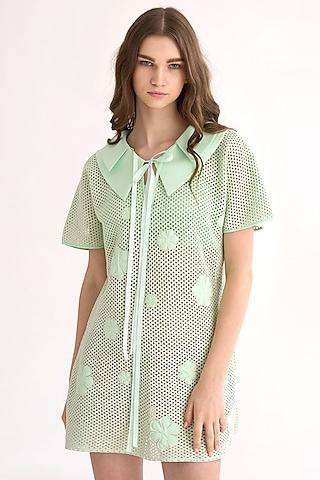 mint green mesh tunic