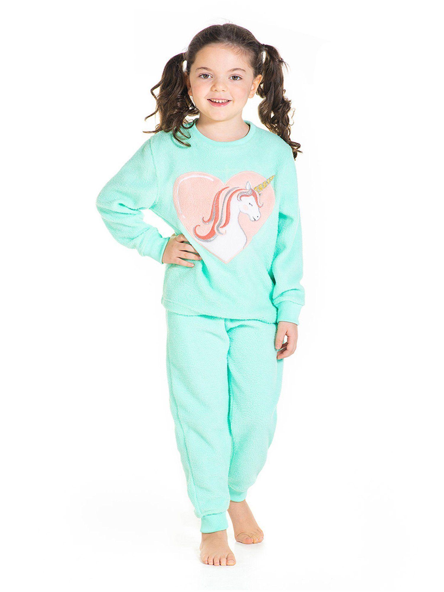 mint green unicorn applique nightsuit (set of 2)