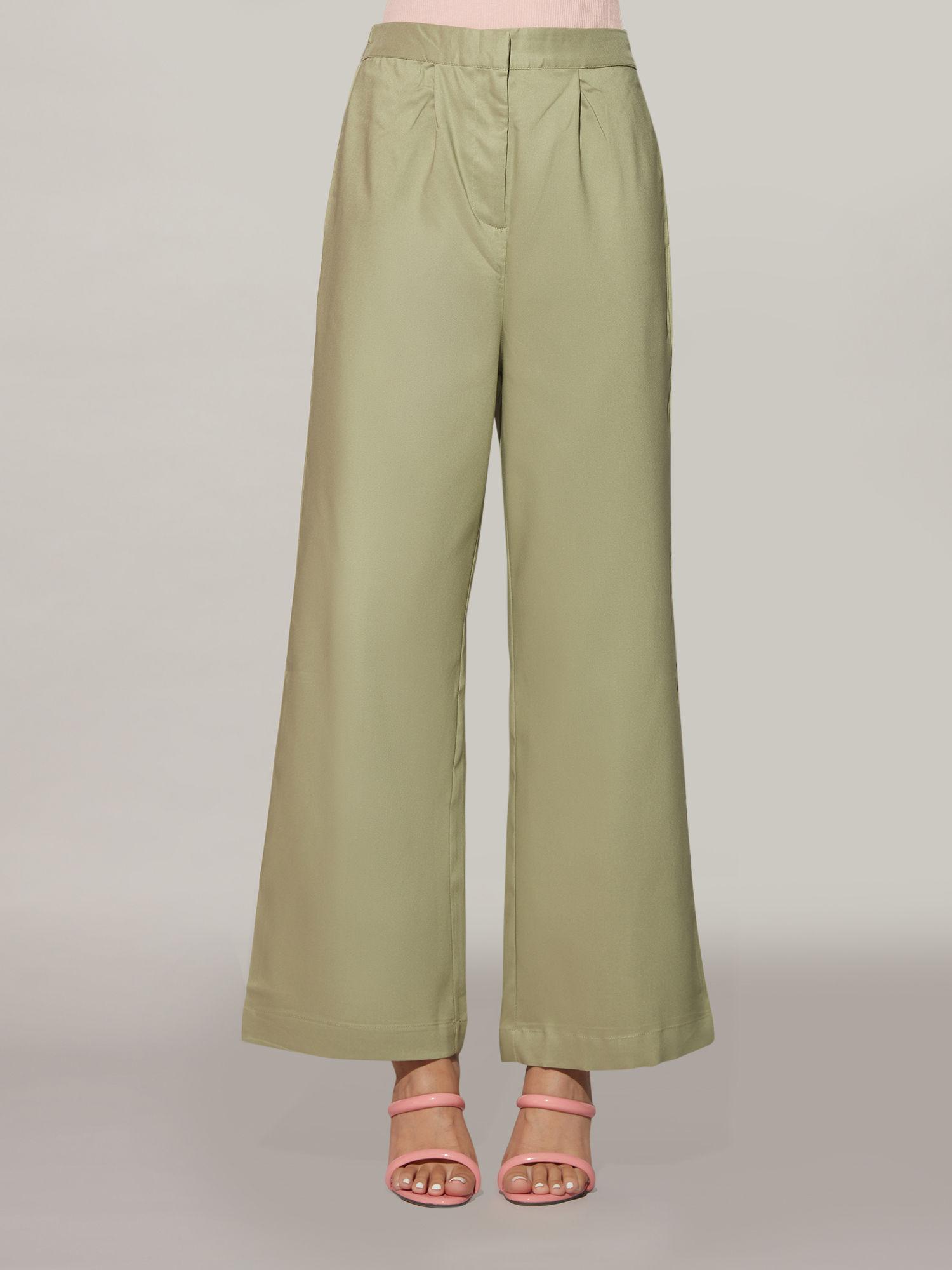 mint green wide leg high waist pants