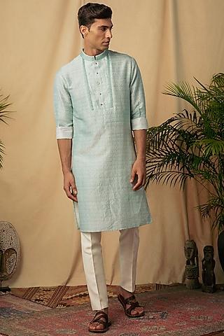 mint ikat printed kurta