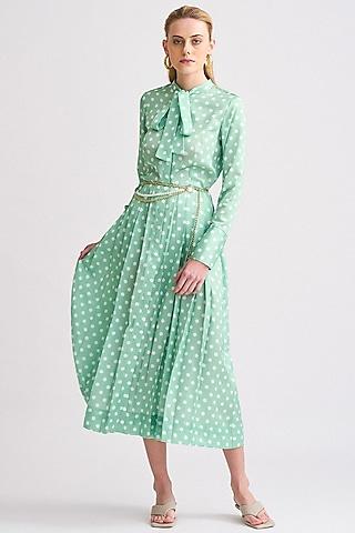 mint shirt dress with belt