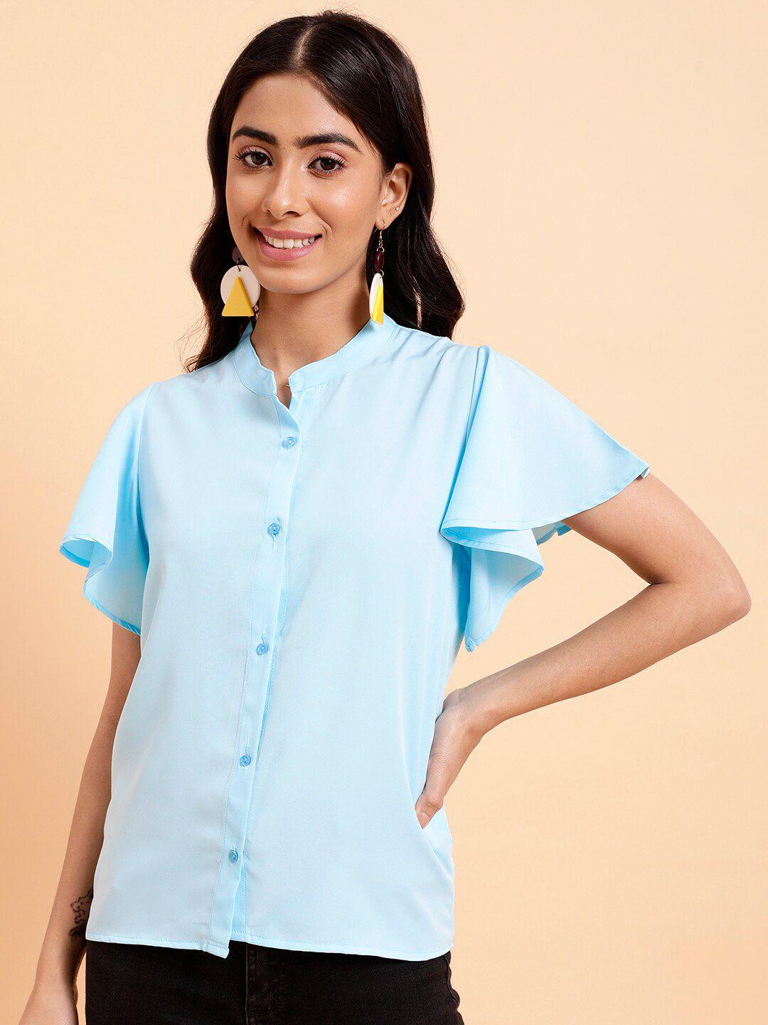 mint street flutter sleeve shirt style top