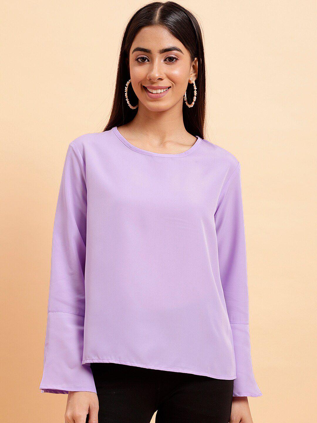 mint street round neck bell sleeves crepe top